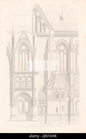 Otzen Johannes (1839-1911), St. Johanniskirche, Hamburg-Altona. (Aus: Atlas zur Zeitschrift für Gebäude, hrsg. v. F. Endell, Jg. 27, 1877.) (1877-1877): Blick, Innenansicht. Druck auf Papier, 45,6 x 29,6 cm (inklusive Scankanten) Otzen Johannes (1839-1911): St. Johanniskirche, Hamburg-Altona. (Aus: Atlas zur Zeitschrift für Bauwesen, hrsg. v. F. Endell, Jg. 27, 1877) Stockfoto