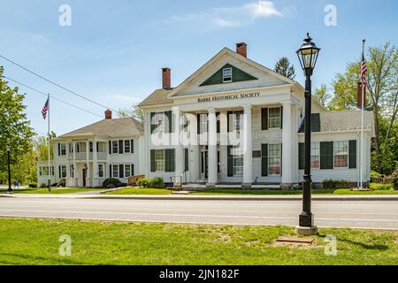 The Barre Historical Society on the Barre, MA Town Common Stockfoto