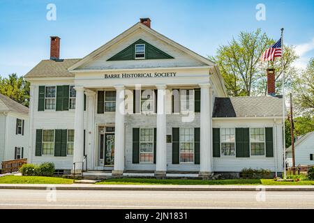 The Barre Historical Society on the Barre, MA Town Common Stockfoto