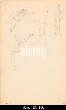 Titz Oskar (1845-1887), Skizzenbuch (ohne Datum): Figurous Sketches. Bleistift auf Papier, 21,7 x 13,7 cm (inklusive Scankanten) Titz Oskar (1845-1887): Skizzenbuch Stockfoto