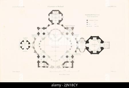 Kohte J., S. Lorenzo in Mailand. (Aus: Atlas zur Zeitschrift für Bauwesen, Hrsg. v. Ministerium für öffentliche Arbeit, Jg. 40, 1890) (1890-1890): Lageplan LM. Stich auf Papier, 29,4 x 45,9 cm (einschließlich Scanränder) Kohte Julius (1861-1945): S. Lorenzo, Mailand. (Aus: Atlas zur Zeitschrift für Bauwesen, hrsg. v. Ministerium der öffentlichen Arbeiten, Jg. 40, 1890) Stockfoto