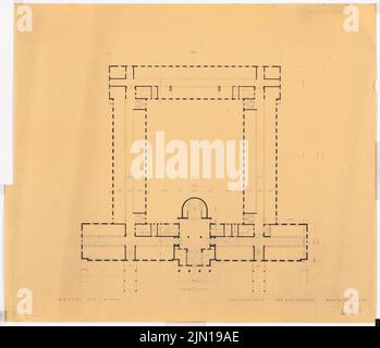Foot Fritz (1889-1945), Air Circle Command (L.K.K.) II in Berlin-Dahlem (02.03.1936): Hauptgebäude: Grundriss EG 1: 200. Leichter Bruch auf Karton, 70,3 x 81,7 cm (inklusive Scankanten) Fuß Fritz (1889-1945): Luftkreiskommando (L.K.K.) II, Berlin-Dahlem Stockfoto
