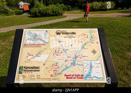 Kennebec Messalonskee Trails in Waterville Maine Stockfoto