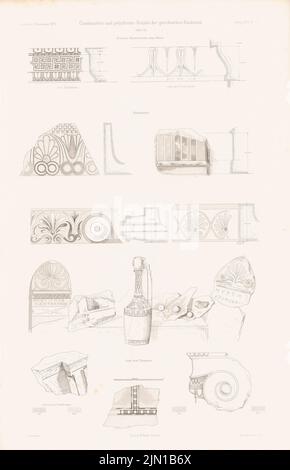 Durm Joseph (1837-1919), Parthenon in Athen. Propylea in Athen. Thesus-Tempel (Hephaisteion) in Athen. (Aus: Atlas zur Zeitschrift für Bauwesen, hrsg. v. G. Erbkam, Jg. 29, (1879-1879): Details. Druck auf Papier, 45,5 x 29,3 cm (inkl. Scan Edges) Durm Joseph (1837-1919): Parthenon, Athen. Propyläen, Athen. Theseus-Tempel (Hephaisteion), Athen. (Aus: Atlas zur Zeitschrift für Bauwesen, hrsg. v. G. Erbkam, Jg. 29, 1879) Stockfoto