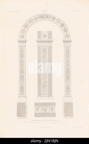 Böhm Th., Stadtpalais, Gubbio. (Aus: Atlas zur Zeitschrift für Gebäude, hrsg. v. F. Endell, Jg. 31, 1881) (1881-1881): Details. Druck auf Papier, 45,5 x 29,3 cm (inklusive Scankanten) Böhm Th. : Stadtpalais, Gubbio. (Aus: Atlas zur Zeitschrift für Bauwesen, hrsg. v. F. Endell, Jg. 31, 1881) Stockfoto