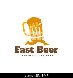 Fast Beer Delivery Logo Icon Design. Vektorgrafik Stock Vektor