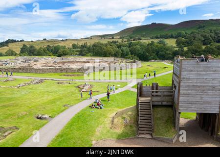 vindolanda historische römische Stätte, bestehend aus Fort und Dorf Ausgrabungen in der Nähe Hadrians Wand Northumberland Stockfoto