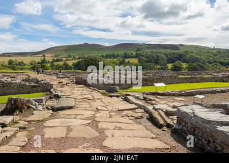 vindolanda historische römische Stätte, bestehend aus Fort und Dorf Ausgrabungen in der Nähe Hadrians Wand Northumberland Stockfoto