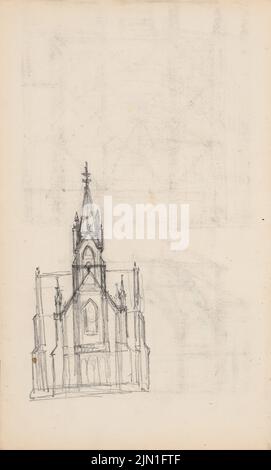 Gropius Martin (1824-1880), Skizzenalbum 3: Church (1871-1871): Ansicht. Bleistift auf Papier, 34,2 x 20,6 cm (inklusive Scan-Kanten) Gropius Martin (1824-1880): Skizzenalbum 3: Kirche Stockfoto