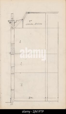 Gropius Martin (1824-1880), Skizzenalbum 3: Kunsthochschule (1871-1871): Cut. Bleistift auf Papier, 34,3 x 20,8 cm (inklusive Scan-Kanten) Gropius Martin (1824-1880): Skizzenalbum 3: Kunsthochschule Stockfoto