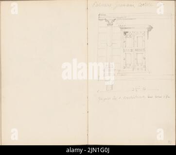 Gropius Martin (1824-1880), Skizzenalbum 4: Reiseskizzen aus Athen, Venedig und Padua: Palazzo Grimani, Venedig (ohne DAT.): Innenansicht Cortile. Bleistift auf Papier, 16,4 x 19,8 cm (inklusive Scan-Kanten) Gropius Martin (1824-1880): Skizzenalbum 4: Reiseskizzen aus Athen, Venedig und Padua: Palazzo Grimani, Venedig Stockfoto