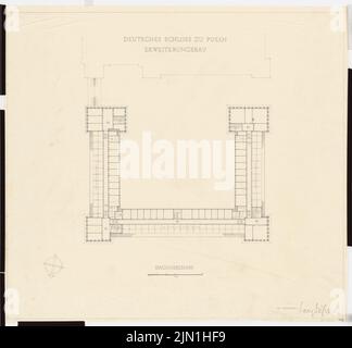 Böhmer Franz (1907-1943), Schloss Posen, Posen (1939-1943): Planinhalt N.N. entdeckt. Material/Technologie N.N. Aufgenommen, 90,2 x 97,3 cm (inklusive Scan-Kanten) Böhmer & Petrich : Schloss Posen, Posen. Erweiterndungsbau Stockfoto