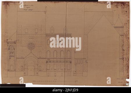 Schwechten Franz (1841-1924), Königliche Residenz Schloss Posen, Posen: Blick Ehrenhof vom Oberwall 1:50. Leichter Bruch auf Transparent, 85,8 x 129,2 cm (einschließlich Scankante). Architekturmuseum der Technischen Universität Berlin Inv. Nr. FB 053,1203. Schwechten Franz (1841-1924): Königliches Residenzschloss Posen, Posen Stockfoto