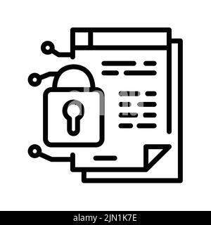 Smart Contract – Symbol mit schwarzer Linie. Virtuelles Geld. Piktogramm für Webseite. Stock Vektor