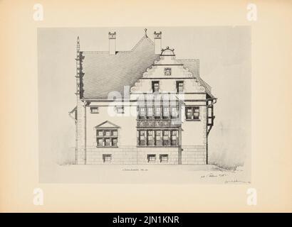 Kemna Paul, Villa. (Aus: Drucke von Seminararbeiten der Königlichen Technischen Universität Berlin, Vol. III) (1901): Seiten view 1:50. Druck auf Papier, 23,8 x 32,6 cm (inklusive Scankanten) Kemna Paul : Villa. (Aus: Drucke von Seminararbeiten der Königlich Technischen Hochschule Berlin, Bd. III) Stockfoto