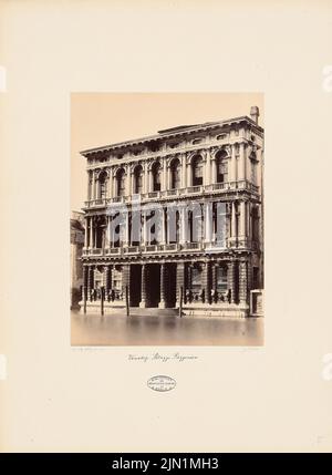 Longhena Baldassare (1598-1682), Palazzo Rezzonico, Venedig: Aussicht. Foto auf Karton, 63,1 x 46,3 cm (inklusive Scankante). Architekturmuseum der Technischen Universität Berlin Inv. Nr. f 9243. Longhena Baldassare (1598-1682): Palazzo Rezzonico, Venedig Stockfoto