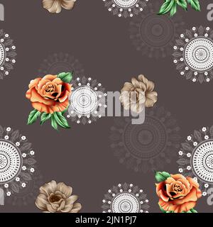 Digital-Druck Blume Blumen nahtlose Design Stockfoto