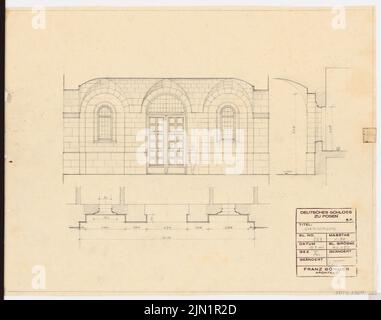 Böhmer Franz (1907-1943), Schloss Posen, Posen (1939-1943): Planinhalt N.N. entdeckt. Material/Technologie N.N. Aufgenommen, 39,5 x 50,2 cm (inklusive Scan-Kanten) Böhmer & Petrich : Schloss Posen, Posen. Umbau Stockfoto