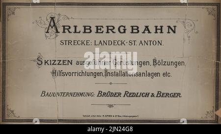 Brüder Redlich & Berger, Arlbergbahn: Landeck-St. Anton (ohne dat.): Titelseite. Drucken auf Papier, 35,1 x 62,2 cm (einschließlich Scankanten) Stockfoto