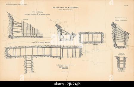 Brüder Redlich & Berger, Arlbergbahn: Landeck-St. Anton (ohne dat.): Blatt 12: Galerie unter der Maulteruhr, Schnitte 1: 100. Druck auf Papier, 41,9 x 68,9 cm (einschließlich Scankanten) Stockfoto