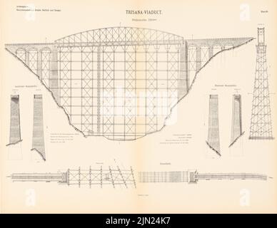 Brüder Redlich & Berger, Arlbergbahn: Landeck-St. Anton (ohne Datum): Blatt 16: Trisana-Viadukt, Ansichten, Schnitte 1: 300. Druck auf Papier, 66,6 x 86,1 cm (einschließlich Scankanten) Stockfoto