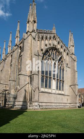 Die Ostfassade der Lady Chapel bei Ely Cathedral, Cambridgeshire Stockfoto
