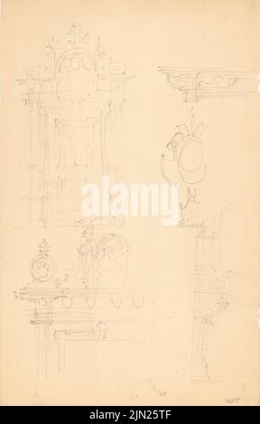 Persius Reinhold (1835-1912), Building Dedails, Augsburg: Ansichten, Details. Bleistift auf Papier, 32,9 x 21,1 cm (einschließlich Scankanten) Stockfoto