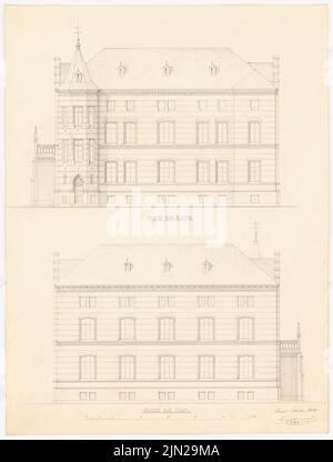 Knoblauch, Arnold & Knoblauch, Gustav, Krankenhaus, Berlin-Charlottenburg: Obere Nordseite, obere Südseite. Tinte auf Karton, 63 x 47,8 cm (einschließlich Scankanten) Stockfoto