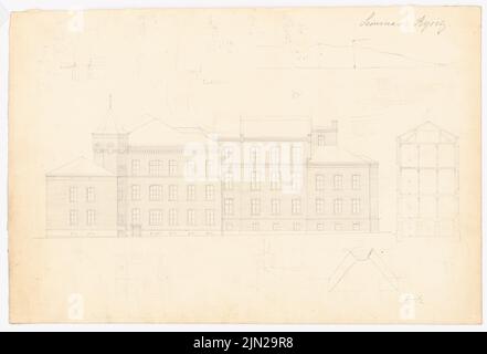 Knoblauch Gustav (1833-1916), Lehrerseminar, Kyritz: Tort, cut, 10 Details. Bleistift auf der Schachtel, 35,5 x 52,2 cm (einschließlich Scankanten) Stockfoto