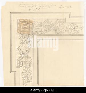 Knoblauch Gustav (1833-1916), Corpshaus Guestphalia, Marburg: Detail Diele 1: 1. Bleistift auf Transparent, 64,4 x 63,5 cm (einschließlich Scankanten) Stockfoto