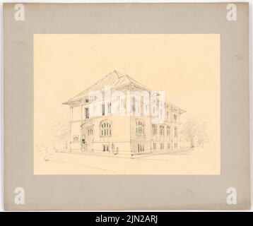 Gustav Garlic (1833-1916), Bezirkshaus, Neutomischel: Perspektivische Ansicht. Bleistift auf Papier auf Karton, 47 x 56,1 cm (inklusive Scankanten) Stockfoto