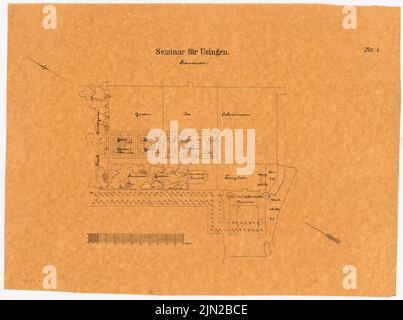 Knoblauch Gustav (1833-1916), Lehrerseminar, Usingen: 2. Gestaltung: Lageplan. Tinte auf Transparent, 34,9 x 46,8 cm (einschließlich Scankanten) Stockfoto