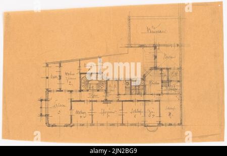 Knoblauch & Wex, Aquarium unter den Linden, Berlin: Vorskizze: Grundriss. Bleistift auf Transparent, 16,6 x 25,7 cm (einschließlich Scankanten) Stockfoto