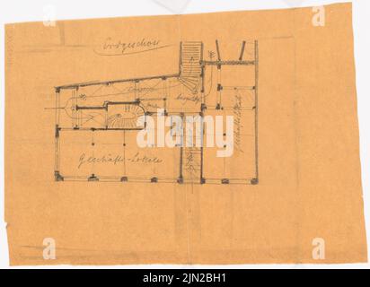 Knoblauch & Wex, Aquarium unter den Linden, Berlin: Vorskizze: Grundriss EG. Bleistift auf Transparent, 20,4 x 28 cm (einschließlich Scankanten) Stockfoto