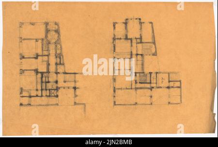 Knoblauch & Wex, Aquarium unter den Linden, Berlin: 4. Design: 2 Grundrisse. Bleistift auf Transparent, 33,6 x 53 cm (einschließlich Scankanten) Stockfoto