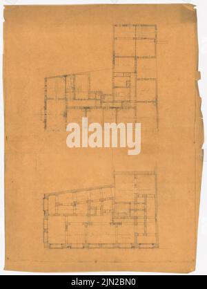 Knoblauch & Wex, Aquarium unter den Linden, Berlin: 4. Design: 2 Grundrisse. Bleistift auf Transparent, 74,1 x 55,8 cm (einschließlich Scankanten) Stockfoto