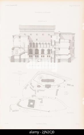 Busse Carl Ferdinand (1802-1868), Hofhaus, Elberfeld. (Aus: Atlas zur Zeitschrift für Bauwesen, hrsg. v. G. Erbkam, Jg. 2, 1852): Abteilung, Schnitt BA. Stich auf Papier, 43,1 x 28 cm (einschließlich Scankanten) Stockfoto