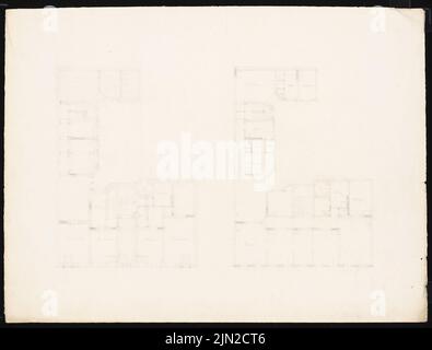 Knoblauch & Wex, Houses Ritterstraße 61-65, Berlin: Goldmann Wohnhaus Nr. 61: Grundriss EG und OG. Bleistift auf Karton, 52,8 x 69,6 cm (einschließlich Scankanten) Stockfoto