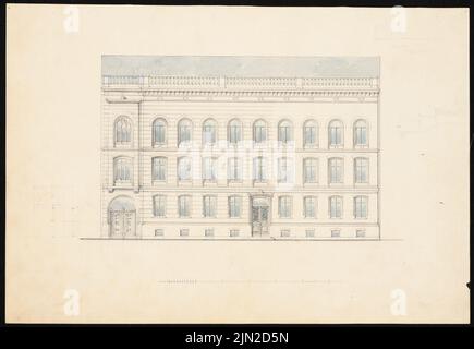 Knoblauch Gustav (1833-1916), Wohnhaus Franzens, Berlin-Mitte: Aussicht. Bleistift, wasserfarben auf Papier, 32 x 46,5 cm (einschließlich Scankanten) Stockfoto