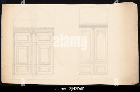 Knoblauch Gustav (1833-1916), Wohnhaus Franzens, Berlin-Mitte: Blick auf zwei Türen. Bleistift auf Papier, 46,5 x 75,5 cm (einschließlich Scankanten) Stockfoto