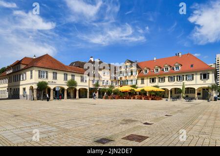 Ludwigsburg, Deutschland - August 2022: Marktplatz im Stadtzentrum Stockfoto