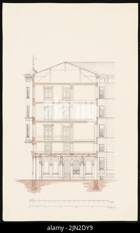 Knoblauch Gustav (1833-1916), Wohnhaus Wimmel II, Berlin-Mitte: Cut. Tusche Aquarell auf Papier, 43,8 x 27,5 cm (einschließlich Scankanten) Stockfoto