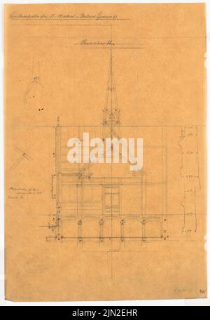 Knoblauch & Wex, Leichenhalle der Gemeinde St. Markus-und-Andreas, Berlin: Querschnitt, 4 Details. Bleistift auf Transparent, 41,2 x 28,3 cm (einschließlich Scankanten) Stockfoto