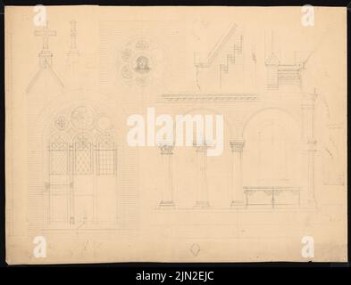 Knoblauch & Wex, Leichenhalle der Gemeinde St. Markus-und-Andreas, Berlin: 9 Details. Bleistift auf Papier, 52,5 x 68,9 cm (einschließlich Scankanten) Stockfoto