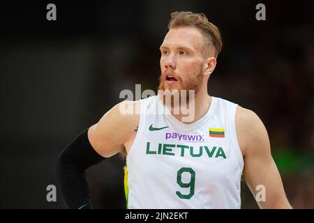 2022 08 07. Basketball. Litauen - Estland - 90:88 Uhr. Ignas Brazdeikis ist ein litauisch-kanadischer Basketballspieler, der als leichter Flügelspieler spielt. Stockfoto