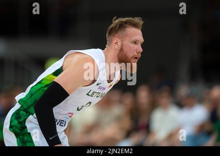 2022 08 07. Basketball. Litauen - Estland - 90:88 Uhr. Ignas Brazdeikis ist ein litauisch-kanadischer Basketballspieler, der als leichter Flügelspieler spielt. Stockfoto