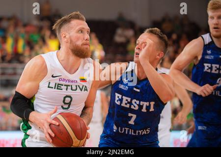 2022 08 07. Basketball. Litauen - Estland - 90:88 Uhr. Ignas Brazdeikis ist ein litauisch-kanadischer Basketballspieler, der als leichter Flügelspieler spielt. Stockfoto