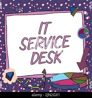 Schreiben mit Text IT Service Desk. Geschäftskonzept technologische Unterstützung Online-Hilfe-Center Neue Ideen auf Präsentation vorgestellt Stockfoto
