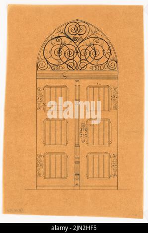 Knoblauch Gustav (1833-1916), Villa Kunheim, Berlin-Niederschönweide: Eingangstür. Tinte auf Transparent, 43,9 x 29,1 cm (einschließlich Scankanten) Stockfoto