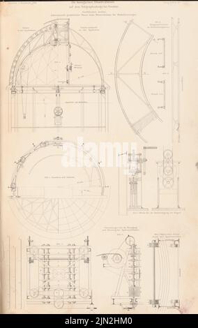 Spieker Paul (1826-1896), wissenschaftliche Institute auf dem Telegrafenberg, Potsdam. (Aus: Atlas zur Zeitschrift für Bauwesen, Hrsg. v. Ministerium für öffentliche Arbeit, geboren 44, 1894): Geschnittener, bodenplan astronomisch-geodätischer Turm des geodätischen Instituts. Stich auf Papier, 43,1 x 27,2 cm (einschließlich Scankanten) Stockfoto